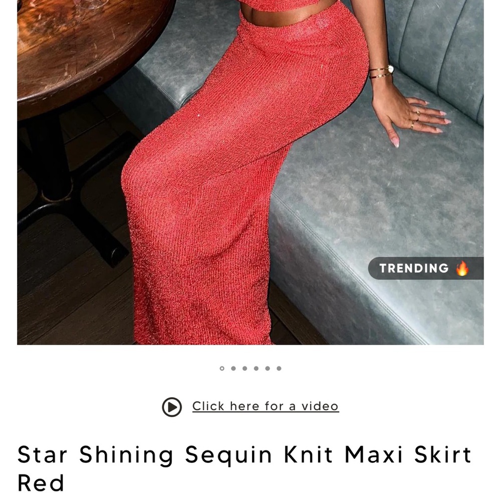 White Fox Boutique Red Maxi Sequin Pencil Skirt